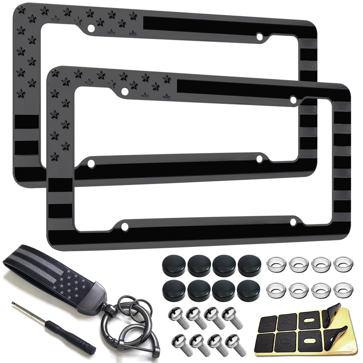 NJNYLLC front view of two black flag frames showing slim profile and clean fit