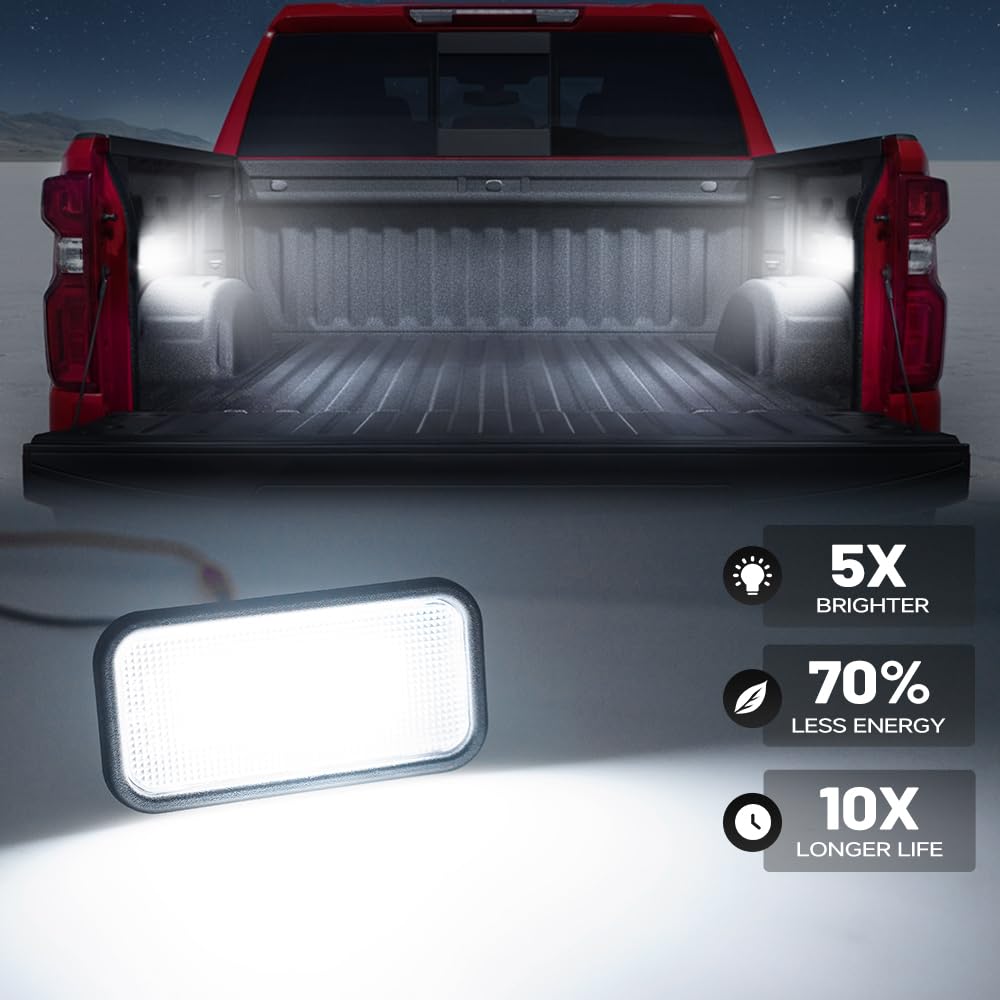 NJSBYL illuminated truck bed at night enhancing cargo loading safety