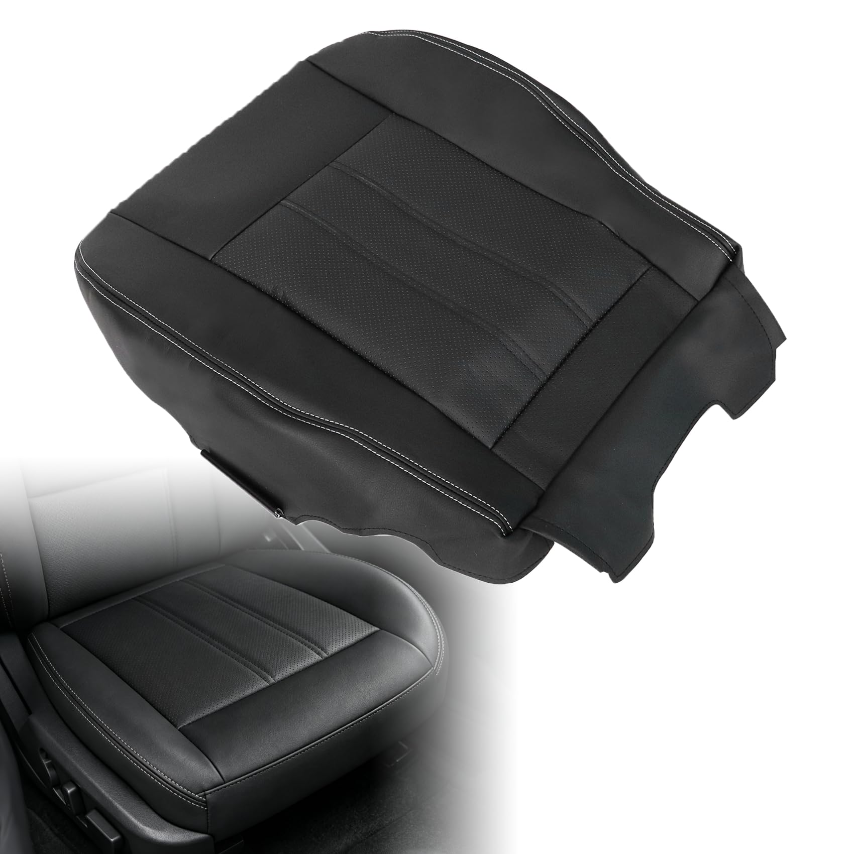NLQR front seat cover packaging showing brand and model fitment benefits