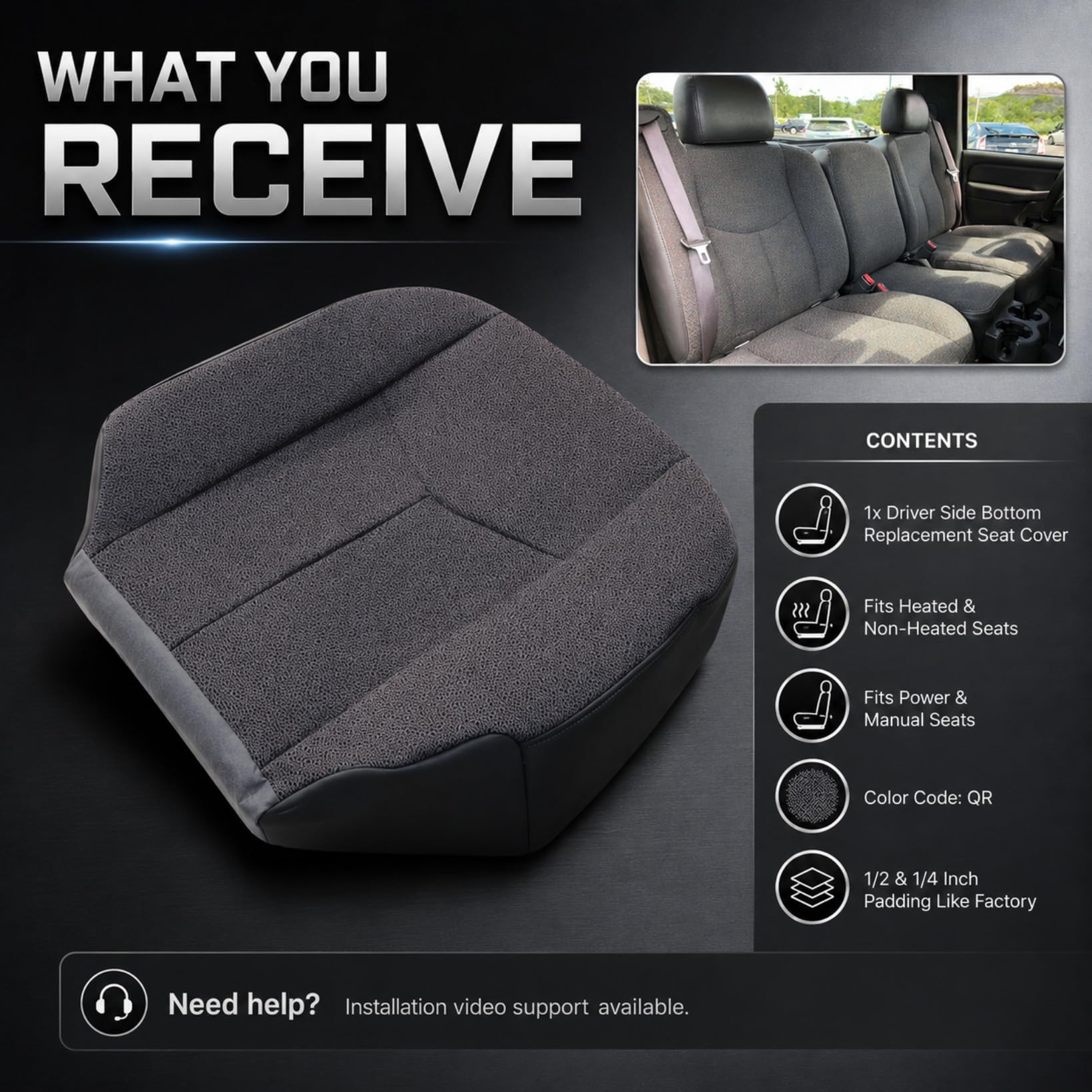 NLQR microfiber bolster detail demonstrating durable edge protection