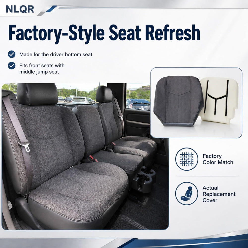NLQR microfiber leather side bolster detail for extra durability and wear resistance