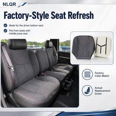 NLQR microfiber leather side bolster detail for extra durability and wear resistance
