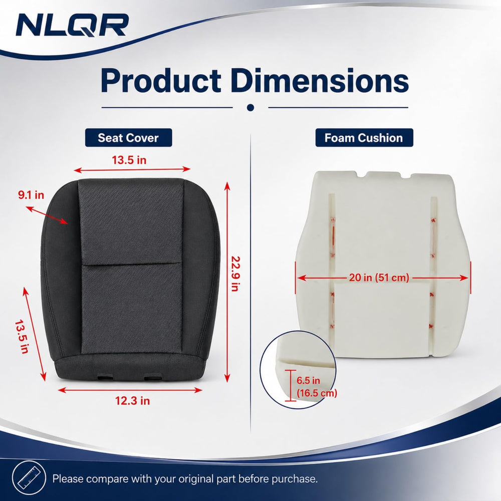 NLQR seat cover stitching close-up highlighting durable finish