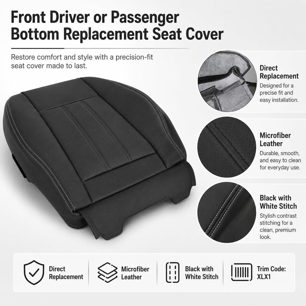 NLQR seat cover installed on driver side restoring factory look and comfort