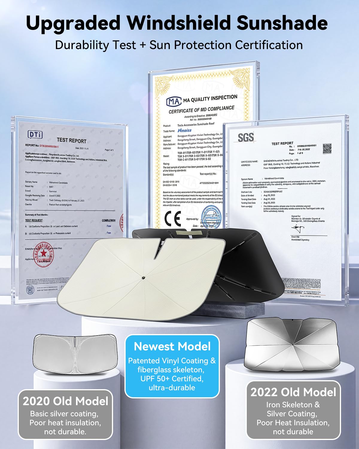 Nmoiss collapsed shade in supplied holster for compact storage and convenience benefit