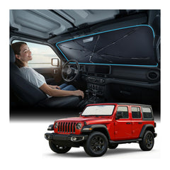 Nmoiss front installed in Jeep Wrangler showing full windshield coverage and cooling benefit