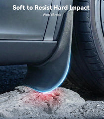 Nmoiss mounted on front wheel well protecting Tesla paint from debris