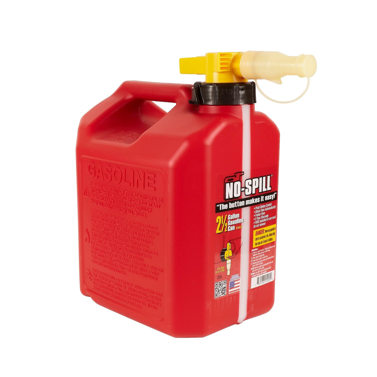 No-Spill 1405 front angle showing compact can and handle, easier pouring