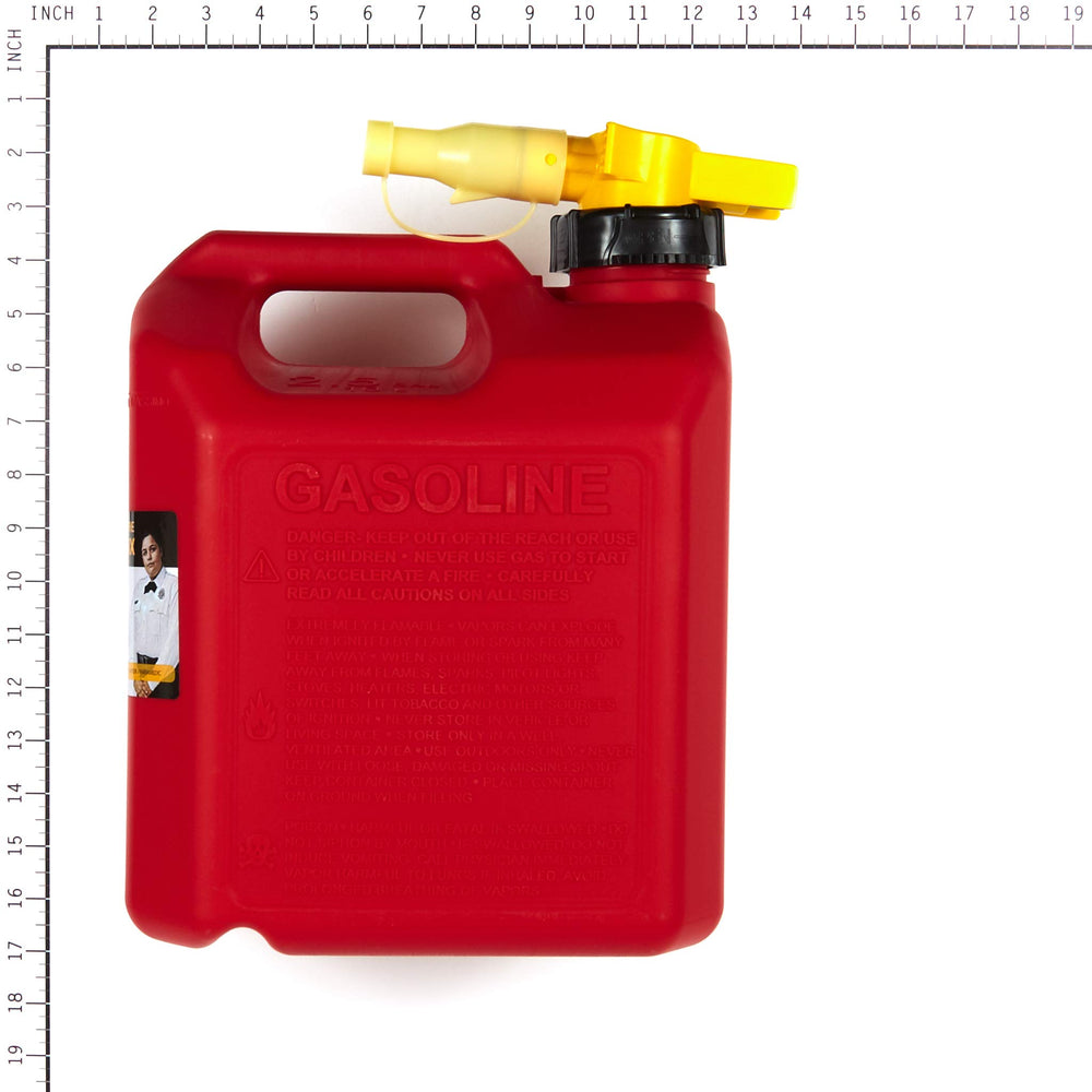 No-Spill attached dust cover open protecting spout and keeping it clean