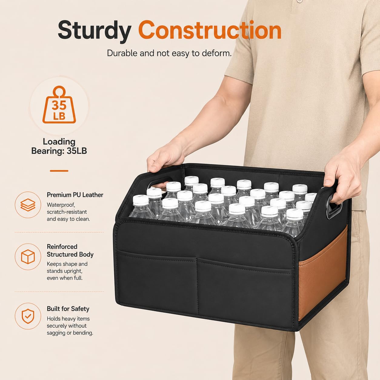 Noaman three-handle detail for easy carrying and balanced transport