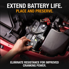 NOCO washer installed on a top-post battery terminal improving contact and reducing corrosion