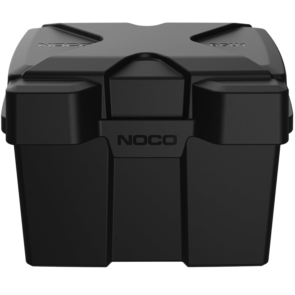 NOCO BGU1 front view showing secure snap-top and durable enclosure benefit: clear protection