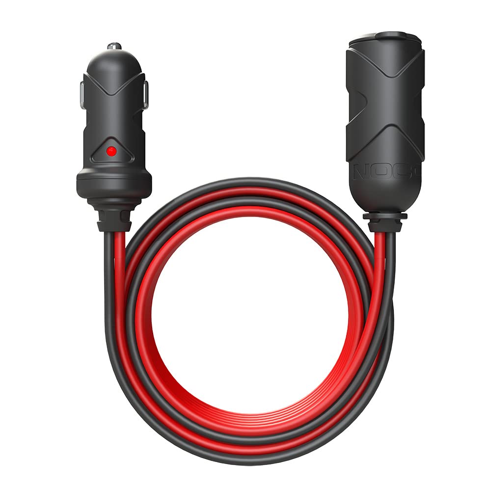 NOCO GC019 front plug connected to vehicle socket showing easy reach