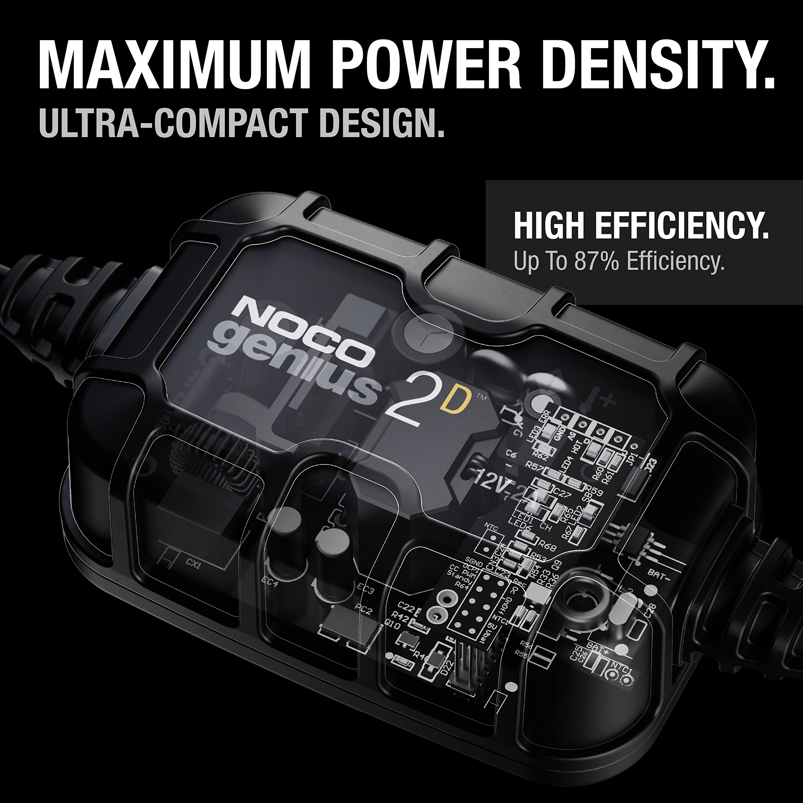 NOCO GENIUS2D bracket with screws highlighting stable under-hood mounting benefit