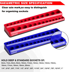 NOEAIKE close-up of printed size markings for fast socket identification