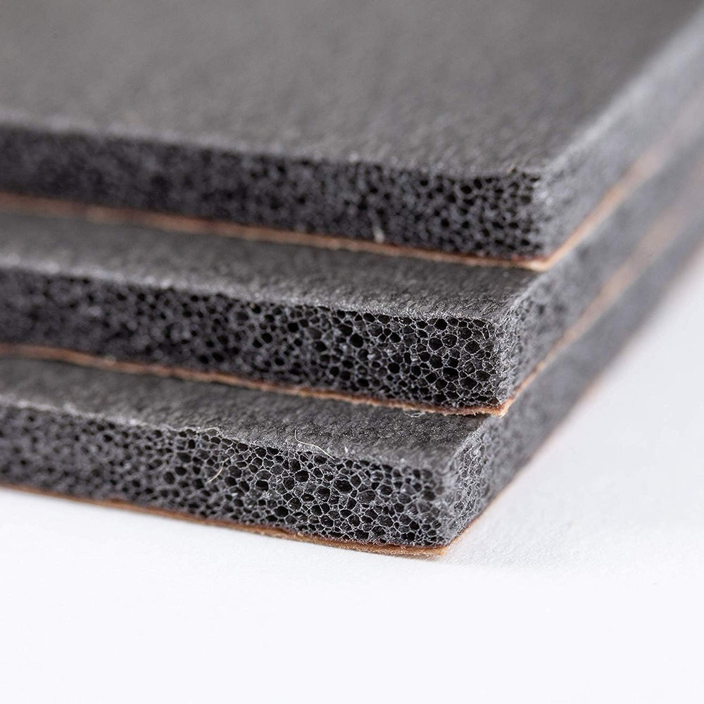 Noico Solutions Red adhesive backing close-up demonstrating strong peel-and-stick bond