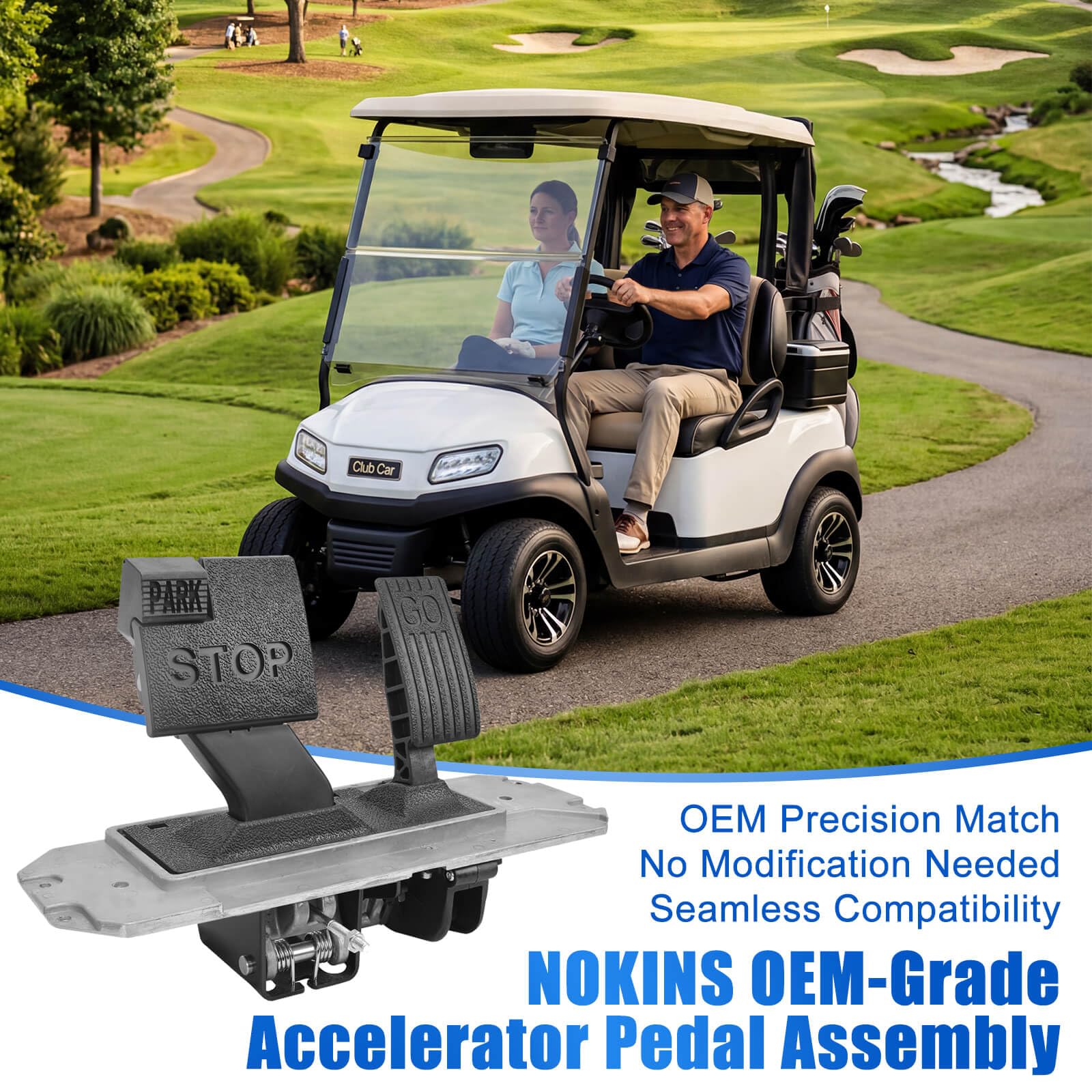 NOKINS pedal assembly side profile highlighting robust mounting points