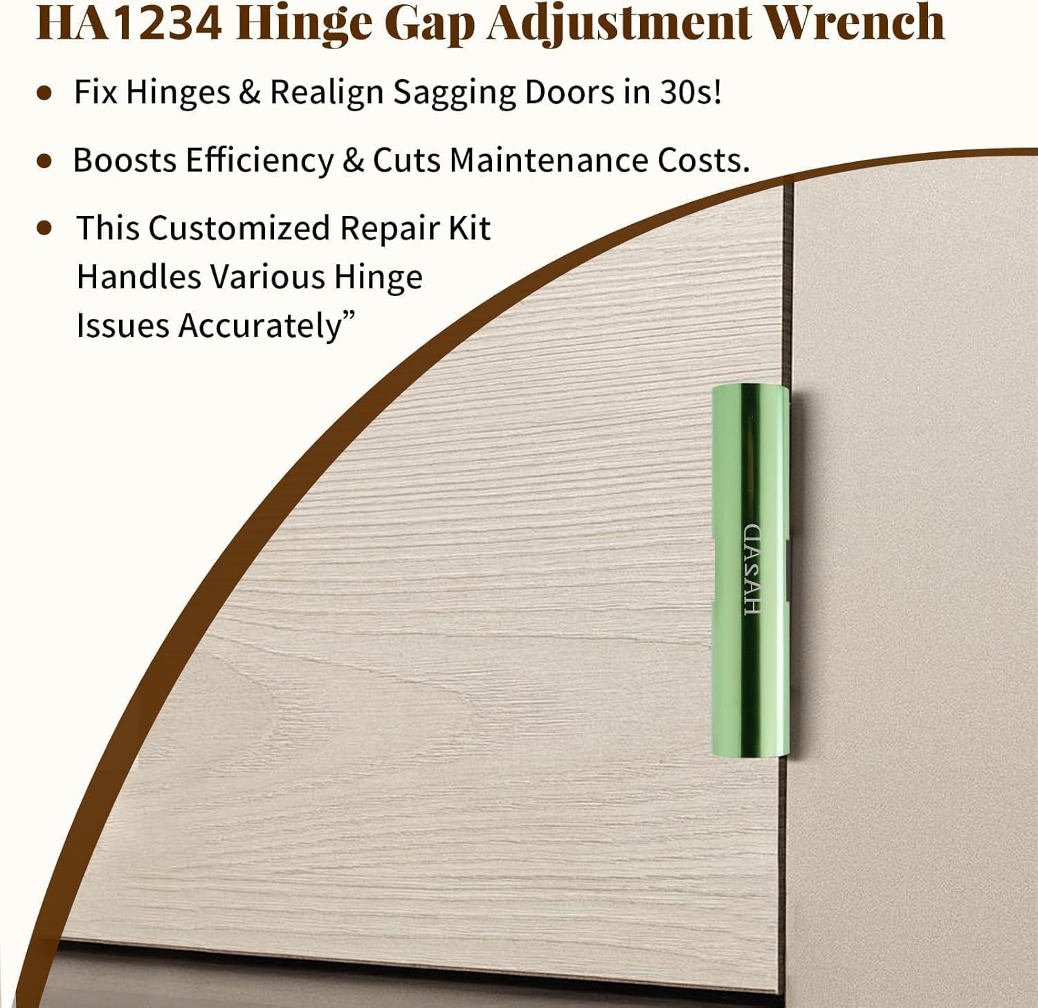 Noliven size scale comparison with wrench to show compact, jobsite-friendly dimensions