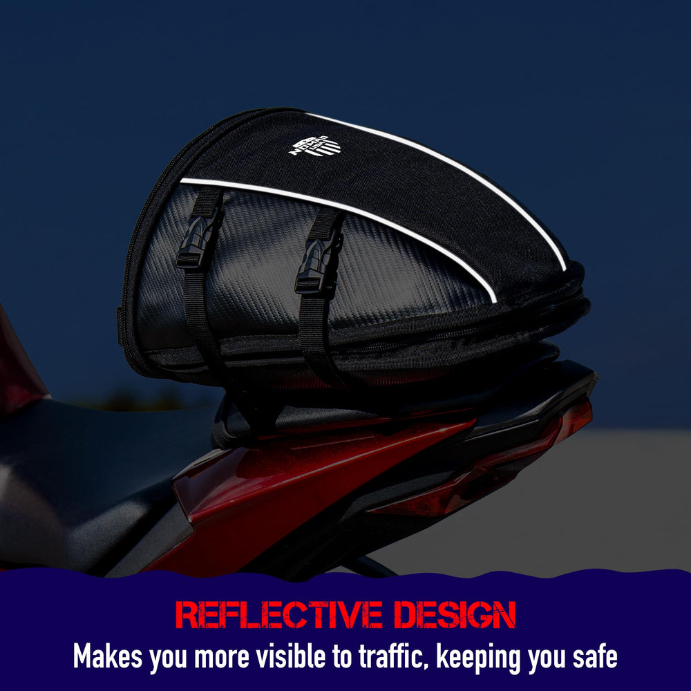 Nomad USA worn with shoulder strap showing easy off-bike carry and portability