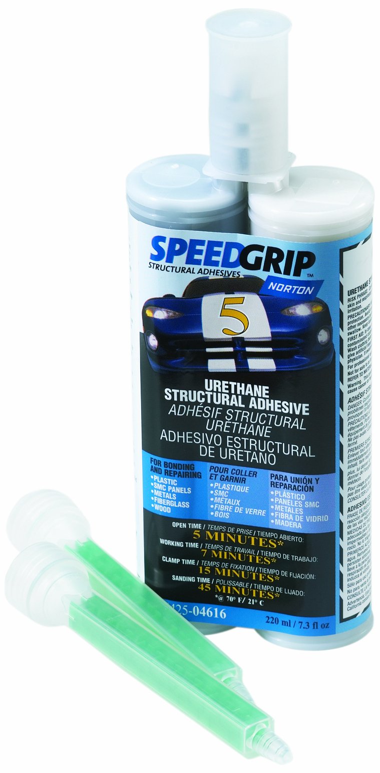 Norton SpeedGrip tube front view showing label for quick identification and fast selection
