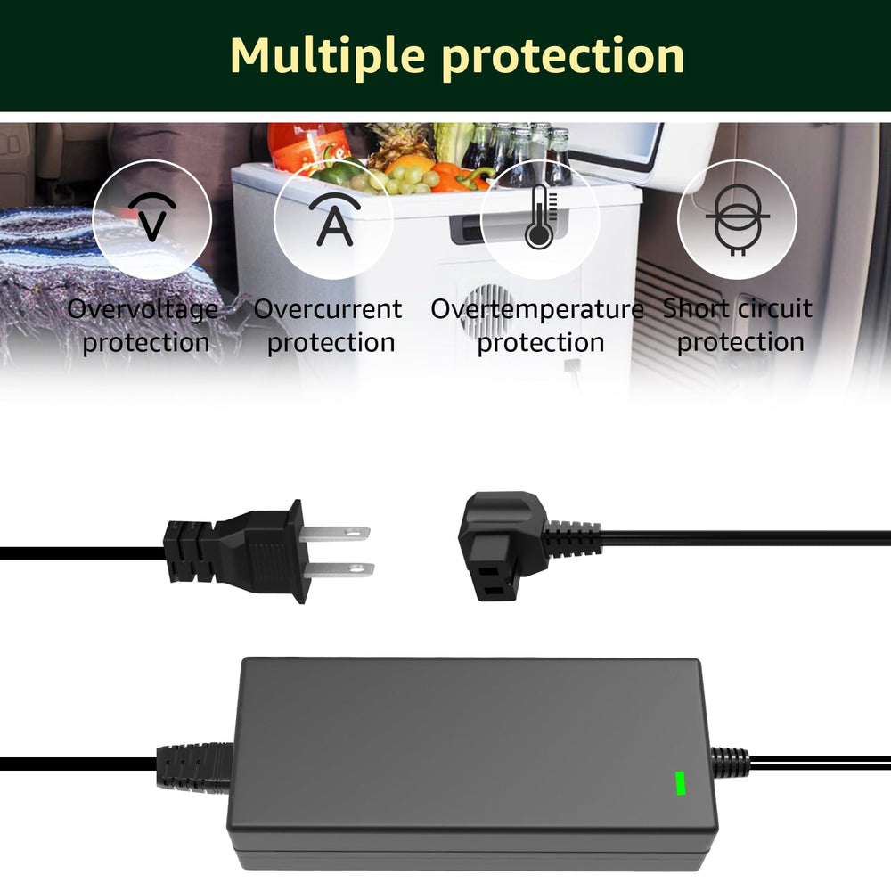 Norward adapter label and specs close-up for clear voltage identification