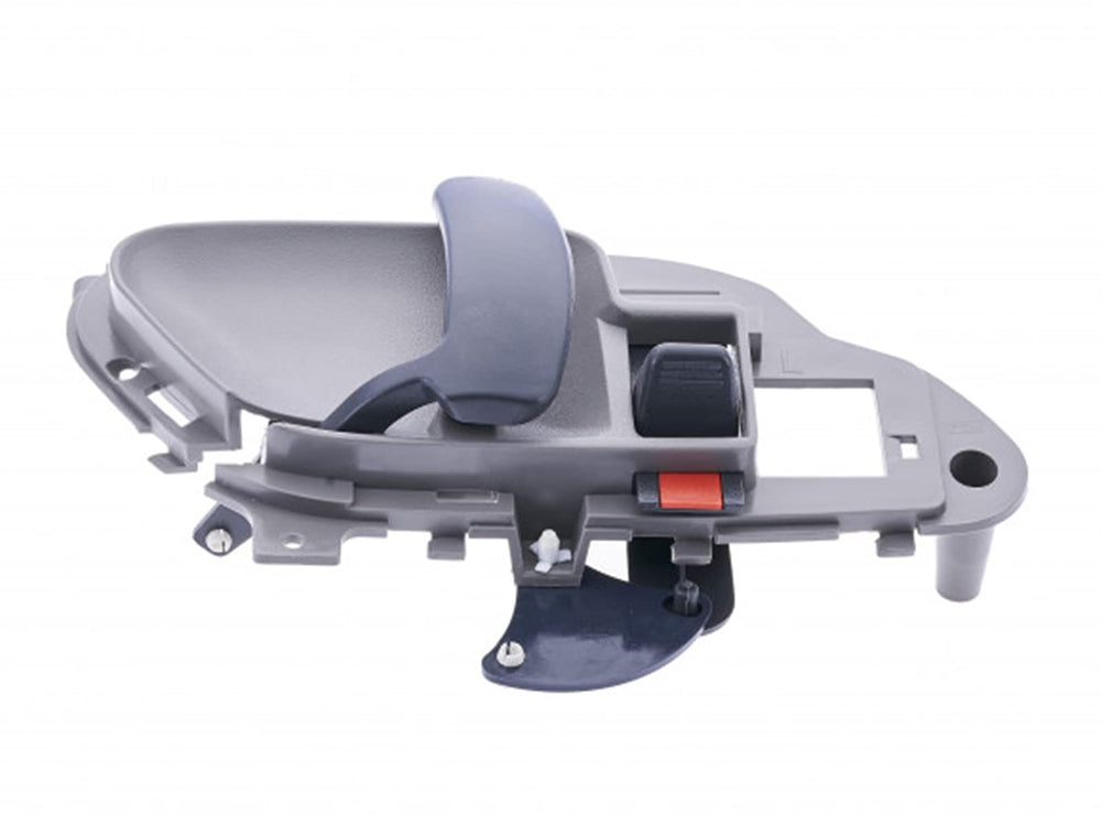 Not OEM handle installed on door panel demonstrating restored interior appearance