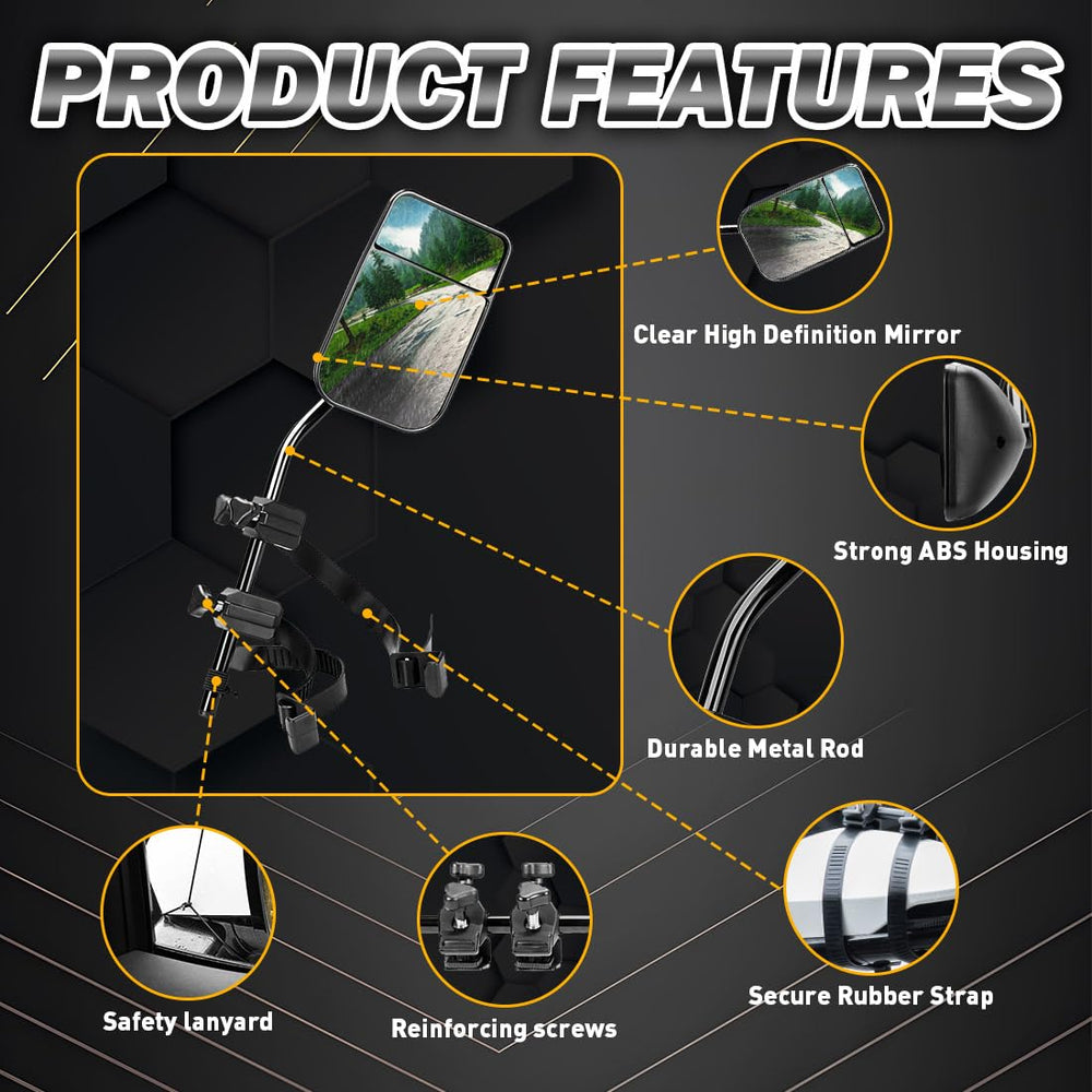 NOVCAPAR clamp and anti-slip pad securing mirror to factory mirror body