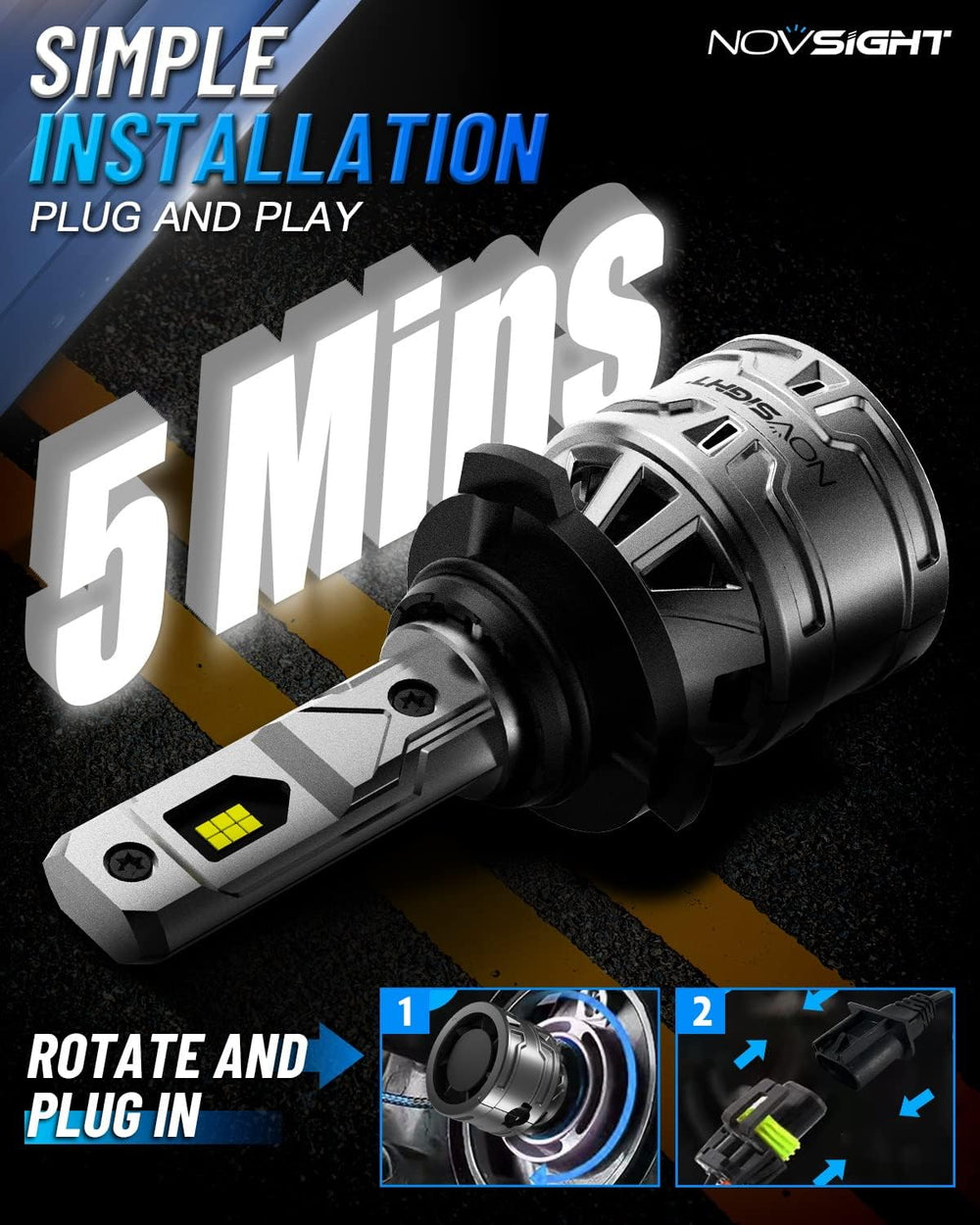 NOVSIGHT H10 cooling fan and heatsink detail for long life