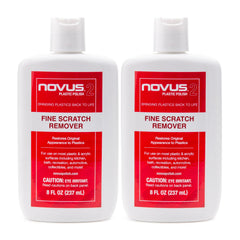 Novus bottle front packaging showing two 8 ounce bottles and brand clarity benefit