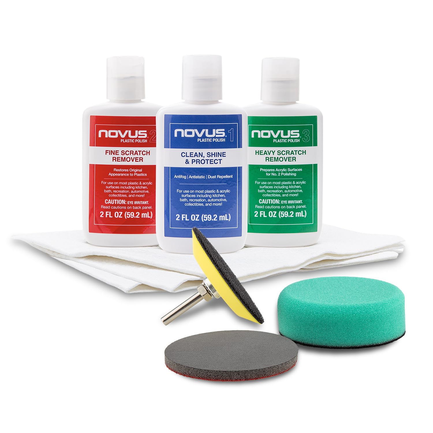 Novus applying polish to vehicle headlight for clearer lenses