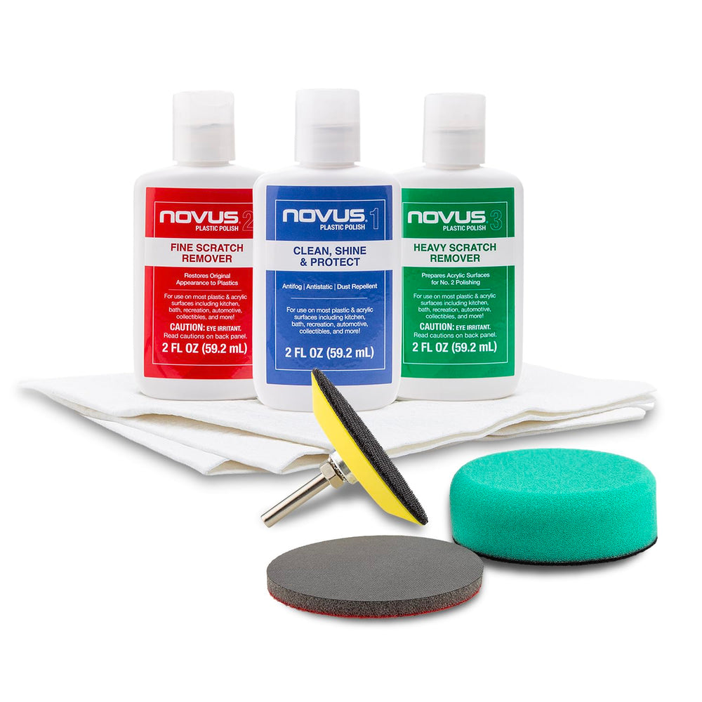 Novus applying polish to vehicle headlight for clearer lenses