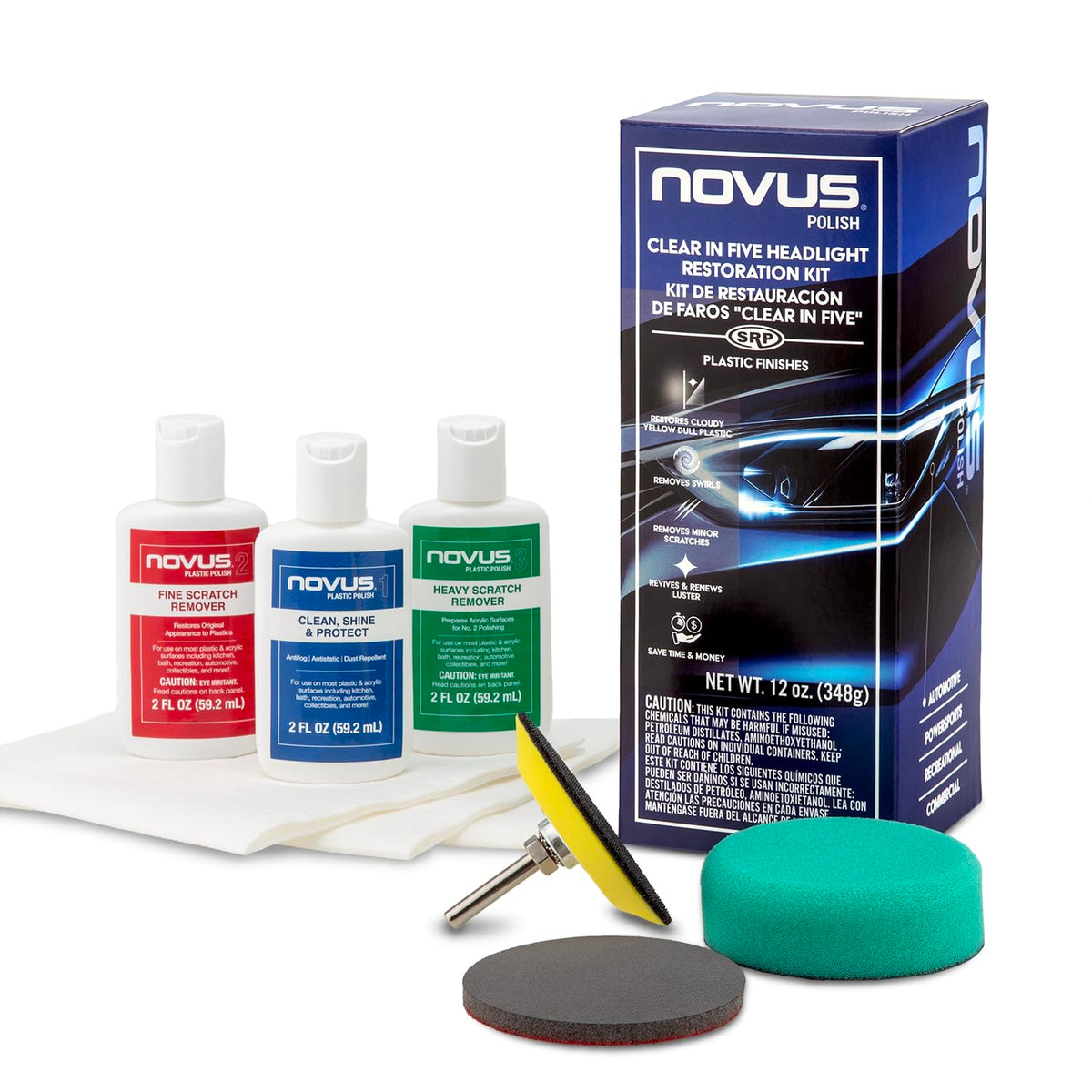 Novus front packaging showing kit and quick benefits
