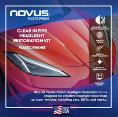 Novus three 2 oz polish bottles showing step-by-step polishing