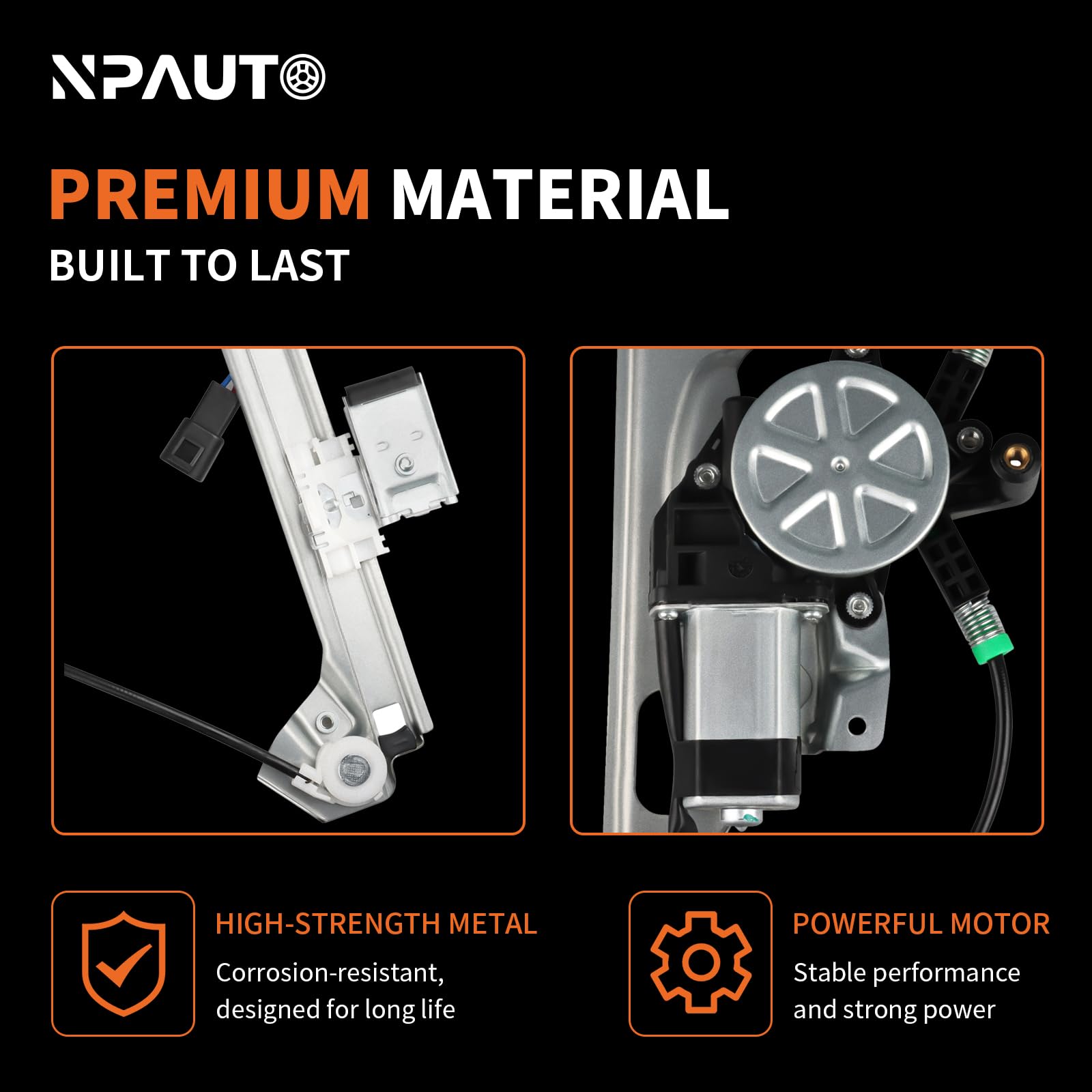 NPAUTO assembly side profile showing mounting brackets for direct-fit replacement