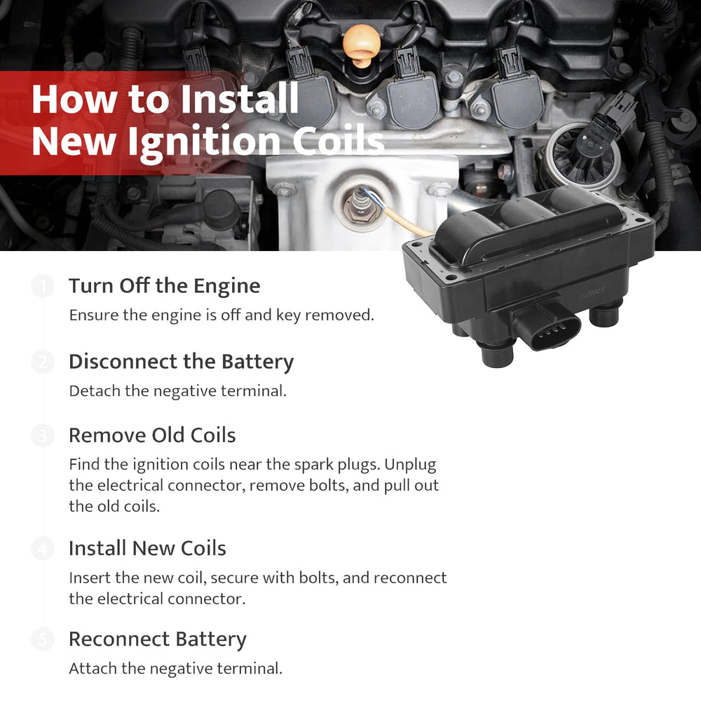 NPAUTO coil pack installed in engine bay restoring engine smoothness