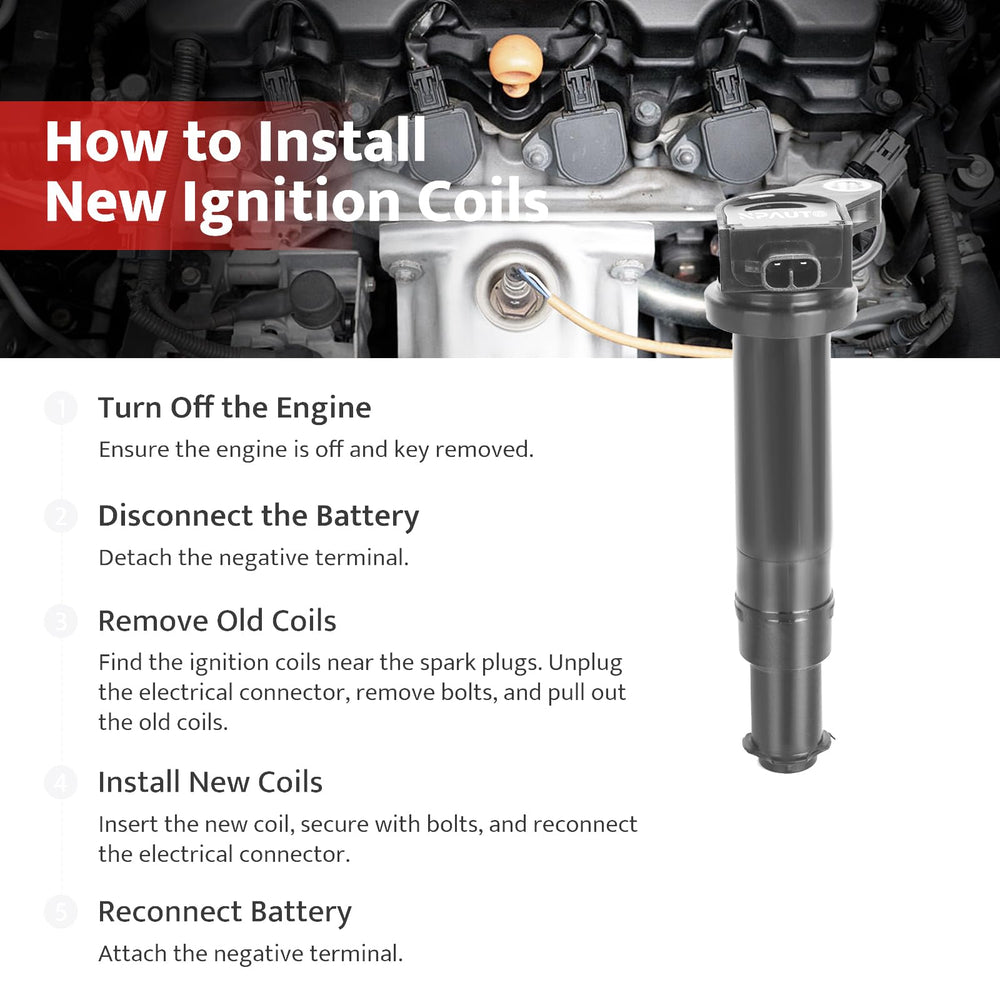 NPAUTO coils installed in engine bay demonstrating improved firing consistency