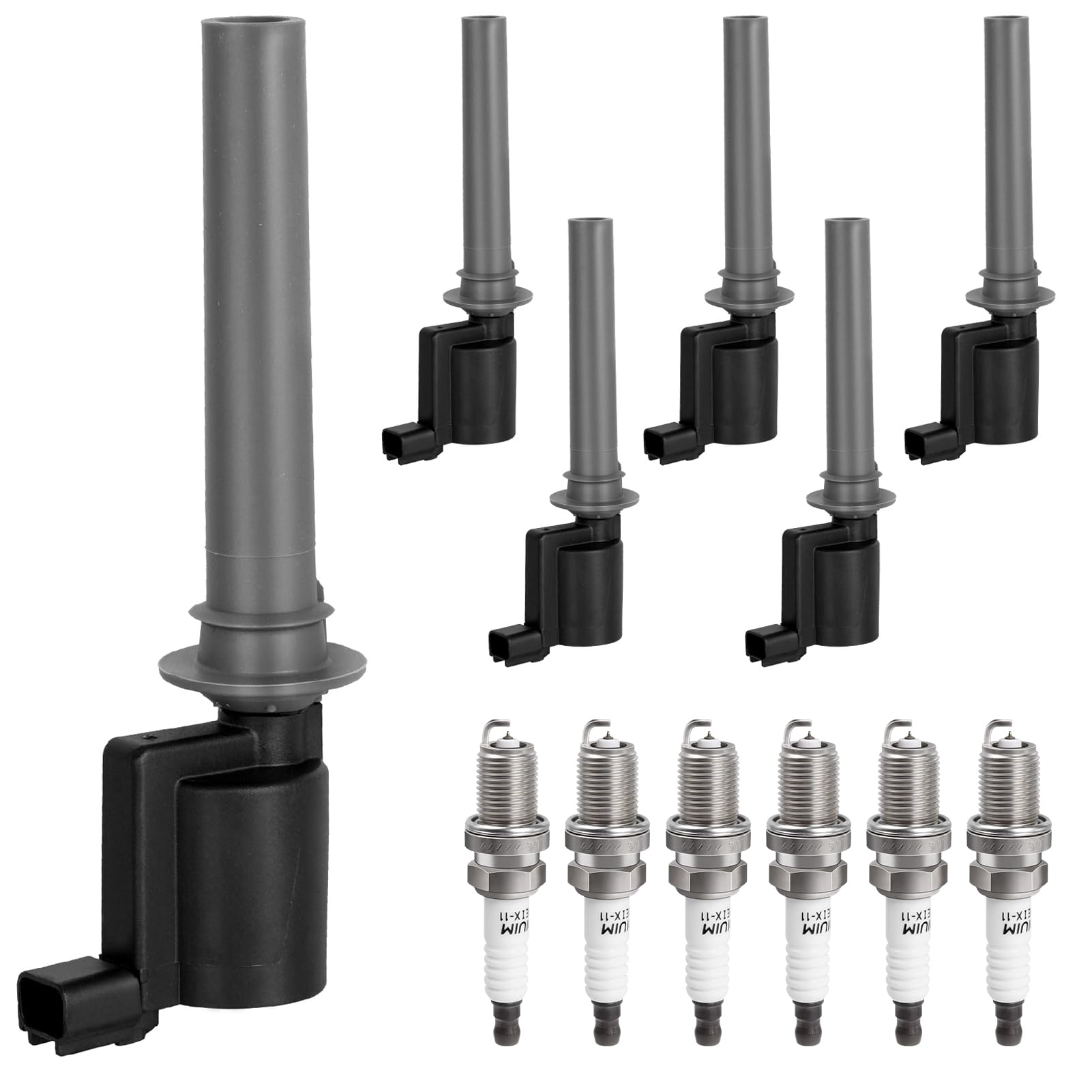 NPAUTO front packaging showing six coils and plugs, ready for quick replacement