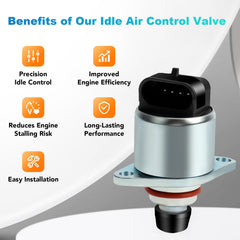 Close-up of NPAUTO idle air control valve body highlighting heat-resistant construction and durability