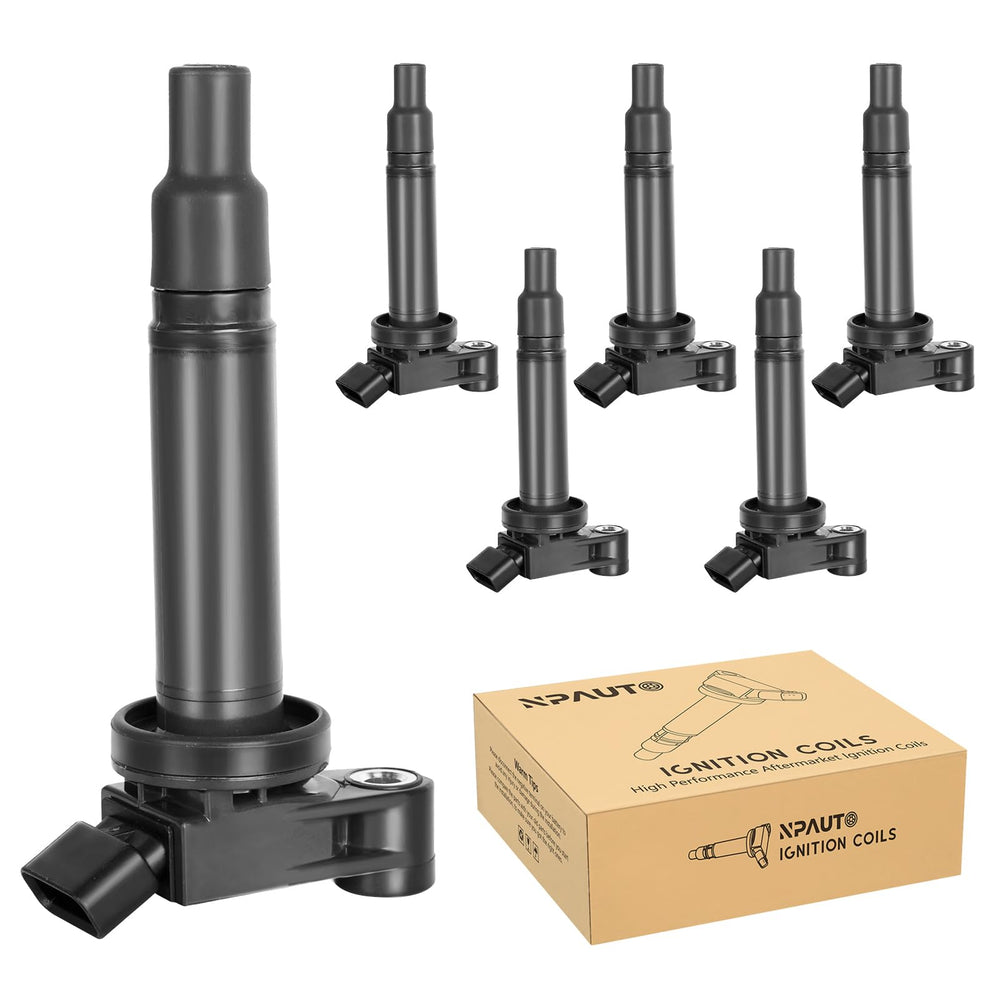 NPAUTO front view of six ignition coils showing fit and finish for quick identification