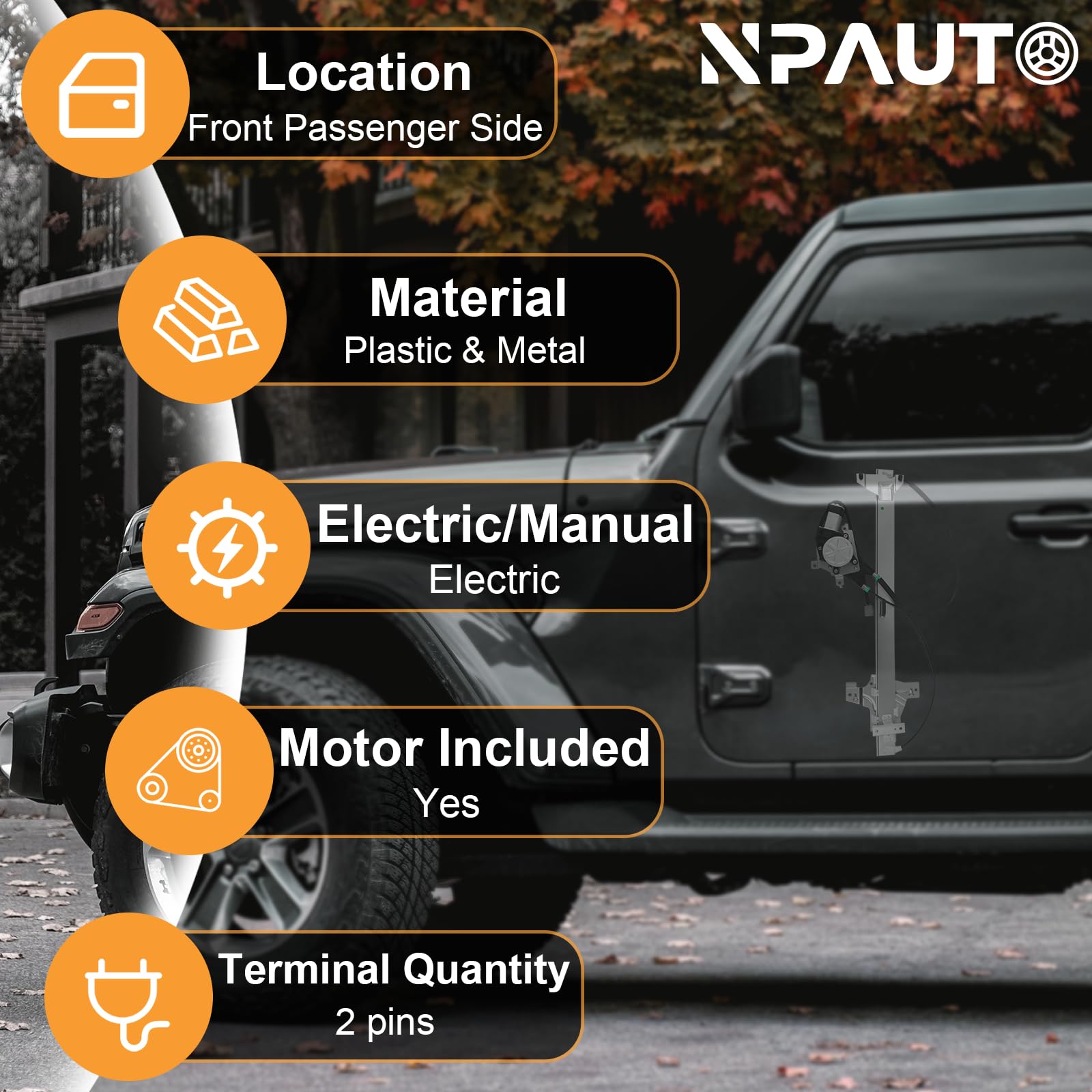 NPAUTO motor close-up revealing durable gearing and reliable power