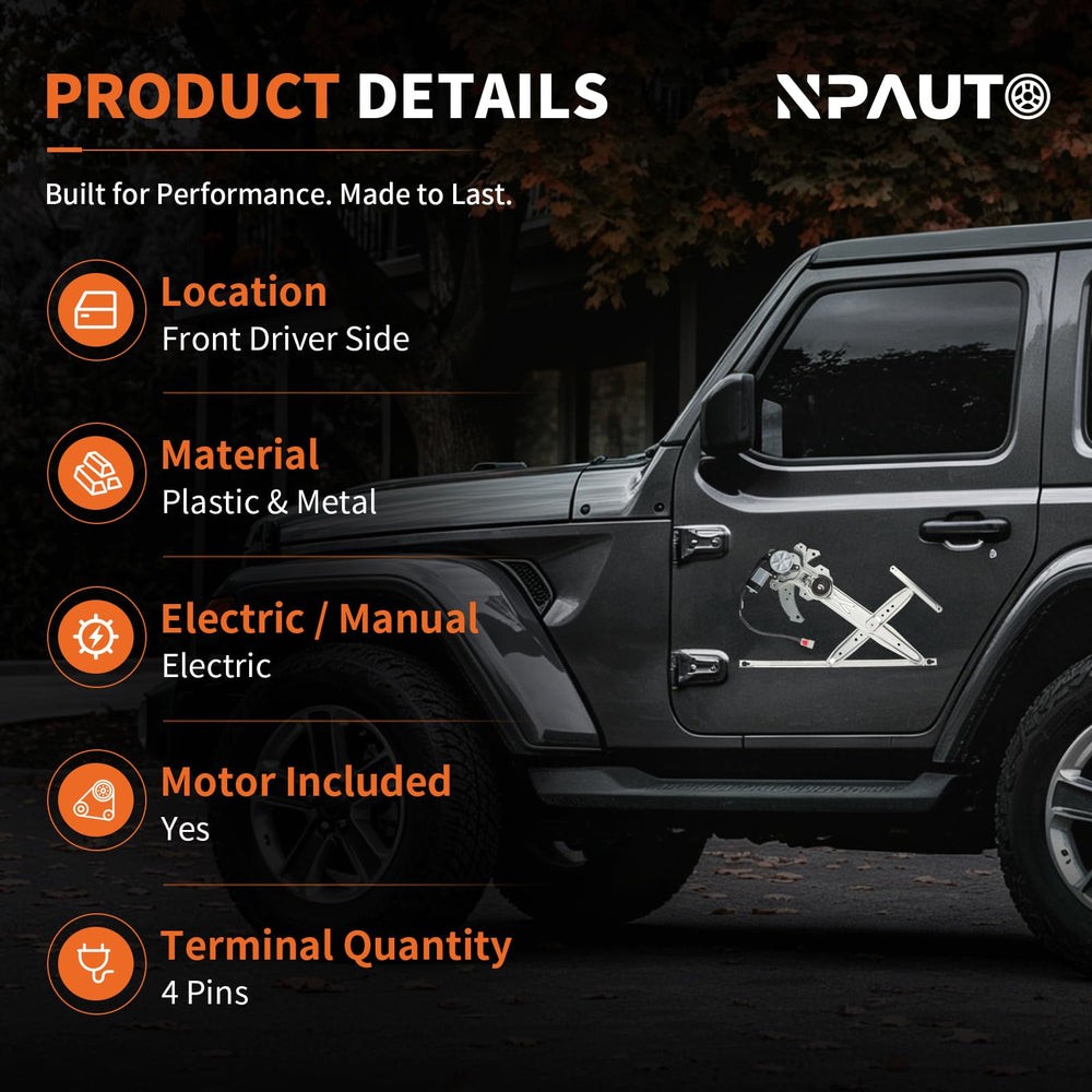 NPAUTO motor close-up highlighting durable motor housing for reliable power