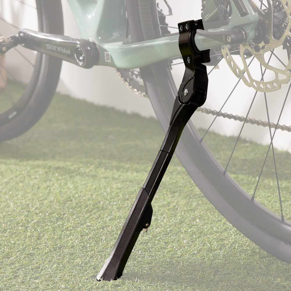 N+1 kickstand front view showing sturdy alloy construction and compact profile
