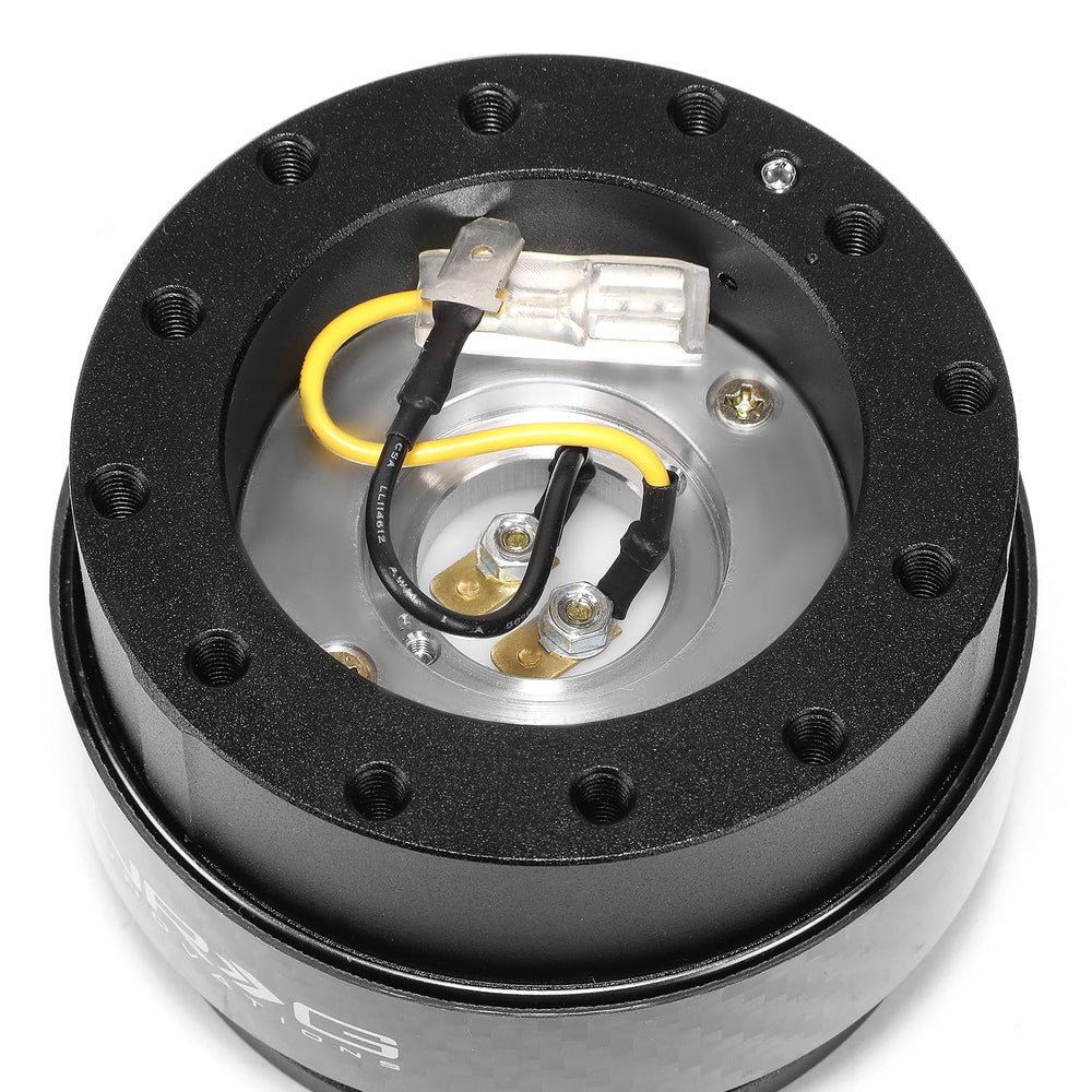 NRG Innovations unit installed on hub adapter inside car demonstrating quick wheel removal benefit