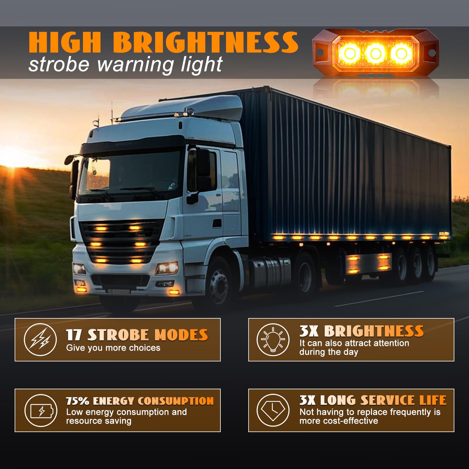Nrgedzam mounted on truck bumper demonstrates improved vehicle visibility benefit