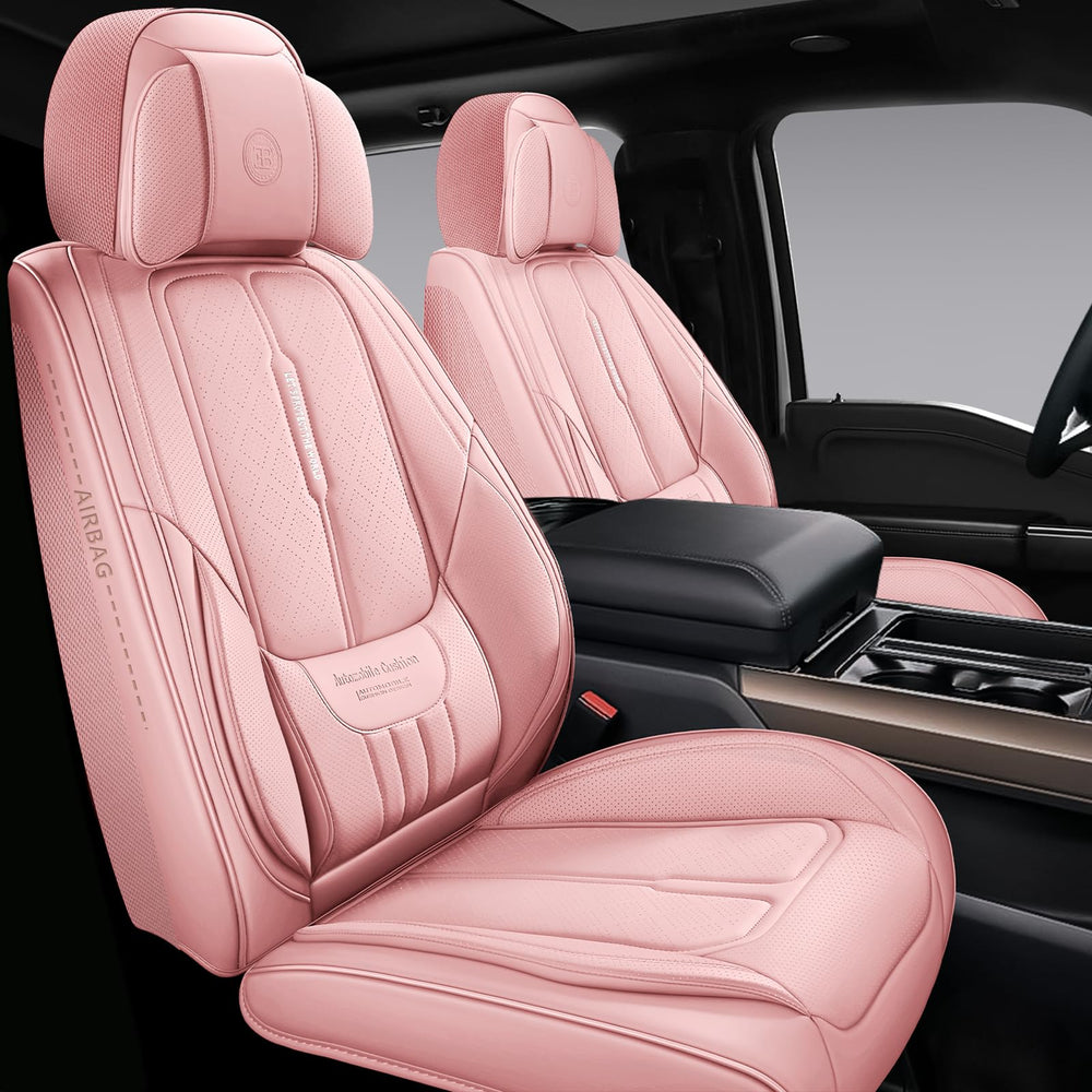 NS YOLO front seats pink cover showing clean new look and protection
