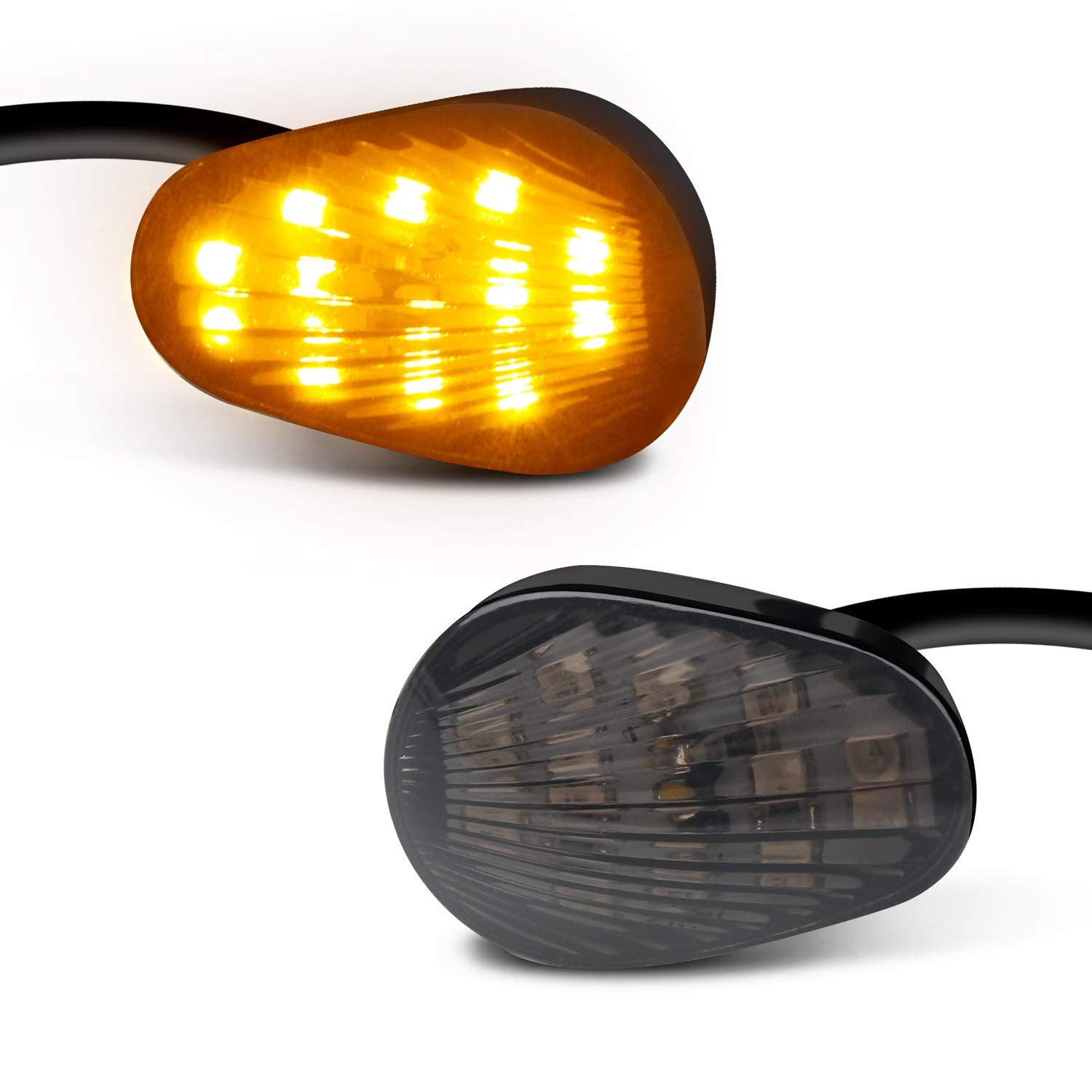 NTHREEAUTO front view smoked turn signal showing sleek profile and improved visibility