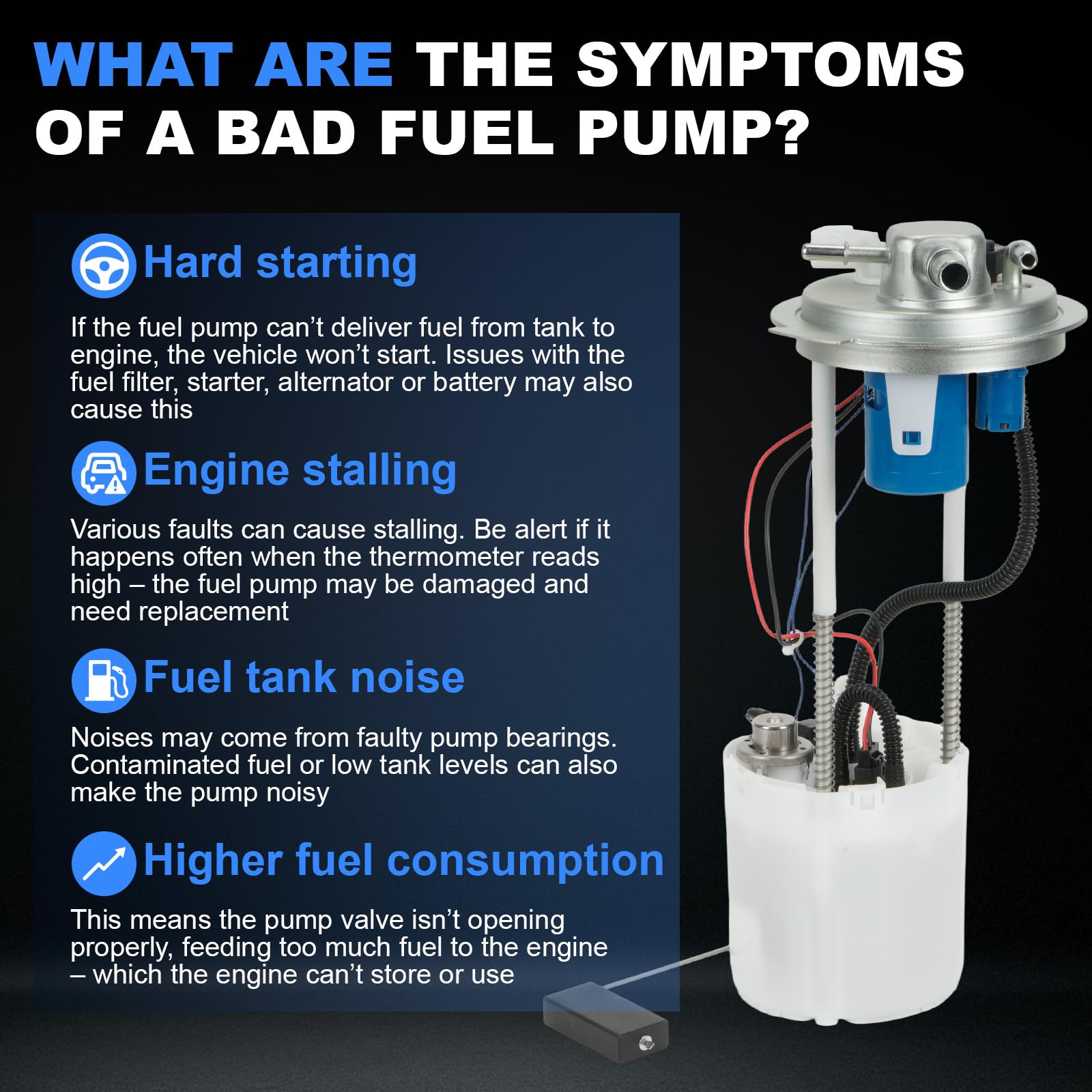 NTLTPYY lifestyle image of pump with Silverado in garage demonstrating ready replacement