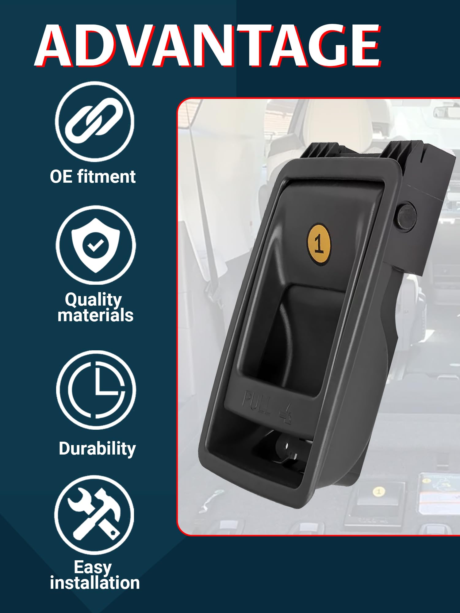 Ntoauto handle mounted on Sienna seat demonstrating proper fitment