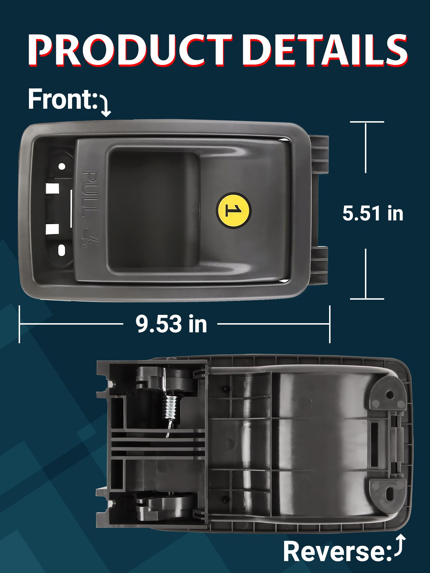 Ntoauto side profile of the latch illustrating smooth ergonomic grip