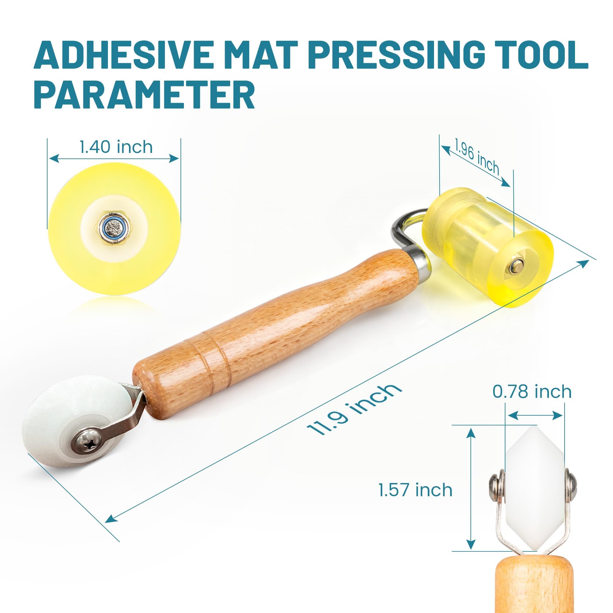NuIth roller next to ruler for scale showing compact size for tight spaces